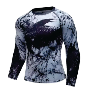 Custom Logo High Quality Breathable Washed Jiu Jitsu Fitness <b>Swim</b> <b>Shirts</b> Printed Long Sleeve MMA <b>Men</b> BJJ Rash Guard Fortleo - Product Image 2