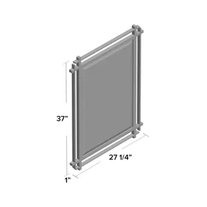 Miroir mural moderne en métal noir, grand miroir rectangulaire décoratif pour salon, salle de bain, entrée - Product Image 5