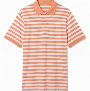 Camisa de Golf Casual de Manga Corta para Hombre, Color Blanco Durazno, Personalizada, Transpirable, de Verano, Mezcla de Algodón y Lona Vintage - Product Image 1