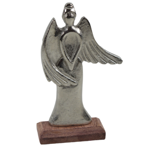 Sculptures de dames en argent avec base en bois, taille personnalisée, ornements de Noël en gros, collection tendance promotionnelle, fournitures festives - Product Image 5