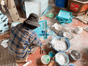 Plateau en jonc de mer tissé à la main avec couverture alimentaire en lin multifonctionnel dans les décorations du Ramadan - Product Image 4