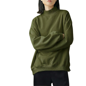 Women Mock Neck Sweatshirt Classic Long Sleeve Fleece <b>Pullover</b> Loose Fit <b>Jumper</b> For Casual Breathable Autumn Casual Wear - Product Image 2