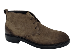 Men's <b>Brown</b> Leather Chukka <b>Lace</b>-Up Height Increasing Dress <b>Boots</b> Toe Breathable Rubber Outsole EVA Midsole Office Career Autumn - Product Image 1