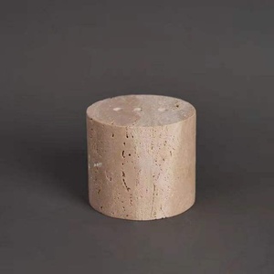 Cuenco decorativo de piedra travertino natural, quemador de incienso artesanal redondo, textura minimalista, decoración para el hogar, para mesa. - Product Image 5