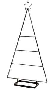 Black Modern Metal <b>Christmas</b> <b>Tree</b> Centerpiece with Star <b>Top</b> for Holiday Decorations - Product Image 2