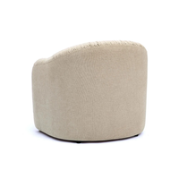 Fauteuil rembourré moderne en tissu beige avec détails frangés, meubles de salon, style design contemporain