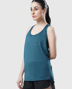 เสื้อกล้ามคอกลมผู้หญิงคุณภาพสูง ระดับการซัพพอร์ตปานกลาง ผลิตจากผ้าฝ้าย 100% เป็นมิตรต่อสิ่งแวดล้อม แห้งเร็ว ระบายอากาศได้ดี ลายเรียบ ปักลายด้วยกระดุม - Product Image 2