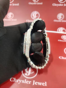 Montre Moissanite Iced Out de marque de qualité supérieure Montre Hip Hop en acier inoxydable au prix le plus bas de l'exportateur indien - Product Image 6