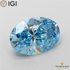 Diamante Cultivado en Laboratorio con Corte Ovalado de 4.00 Quilates, Color Azul Intenso, Claridad VS2, con Certificado IGI para la Creación de Joyas - Product Image 1