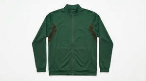 Veste zippée rouge pour homme à manches longues avec bordure contrastante, col montant, respirante, en polyester, coupe classique, toutes saisons - Product Image 5