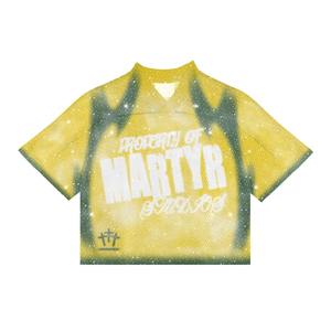 Camisetas de dos piezas para hombre, 100% poliéster, corte holgado, malla transpirable, logotipo personalizado, cuello acanalado, estampado en la parte delantera. - Product Image 5