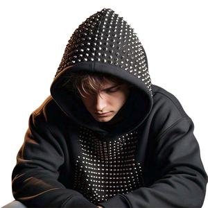 100% coton mélangé blanc épais polaire poids lourd surdimensionné impression personnalisée Logo hommes sweats à capuche et sweat-shirts - Product Image 1