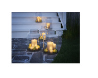 Lanterne en verre de qualité usine meilleur matériau Design vente en gros jardin extérieur maison table taille personnalisée lampes à bougie bon marché