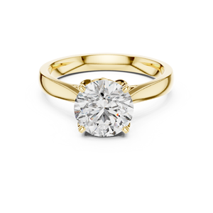 Anillo Solitario Clásico de Corte Redondo con Diamante Cultivado en Laboratorio, Chapado en Oro Amarillo de 18 Quilates y Rodio, Certificado, para Fiestas, Bodas, Regalos de Lujo para Mujer - Product Image 4