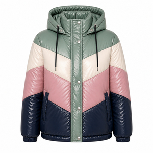 Manteau matelassé imperméable pour femme, col montant, chaud, rembourré, entièrement zippé, veste d'hiver décontractée, vente en gros - Product Image 1