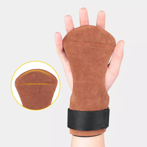 Guantes de Neopreno Ajustables sin Dedos para Ejercicio con Soporte de Palma de Cuero y Correa de Muñeca Ajustable, con Logotipo Personalizado - Product Image 1