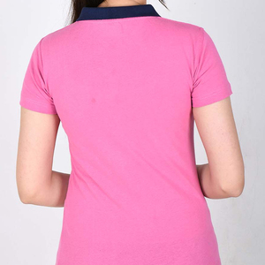 เสื้อโปโลคอวีผู้หญิง โพลีเอสเตอร์ 100% ขายส่ง แขนสั้นลำลอง ใส่ทำงานได้ ระบายอากาศดี สวมใส่สบาย ย้อมสีพื้น - Product Image 2