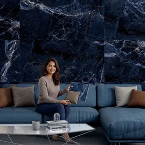 Revestimiento de pared de porcelana esmaltada tallada, formato grande 600x1200, textura de lujo, alto brillo, para decoración de bienes inmuebles comerciales - Product Image 4