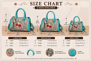 Latest 2026 Premium Artisan Hand <b>Tooled</b> Genuine Cowhide Leather <b>Small</b> Speedy Cherry Western Cowgirl Weekender Craftsmanship - Product Image 2