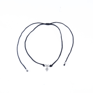 925 Silver Floral Charm Anklet on Black Cord Handcrafted Boho Jewelry Designer Charms for Girls Simple Stylish Party Waer Anklet - Product Image 1