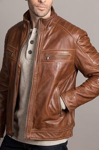 Veste en cuir de haute qualité pour hommes, très élégante et stylée - Product Image 5
