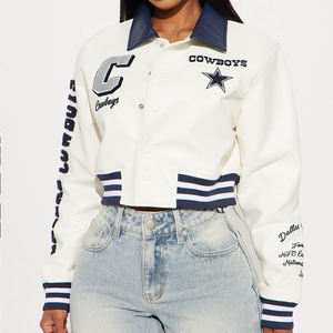 Latest Design Custom Letterman <b>Jacket</b> Outdoor Winter <b>Jacket</b> Coat Clothing Cardigan Crop Top Baseball Varsity <b>Jacket</b> for Women - Product Image 4