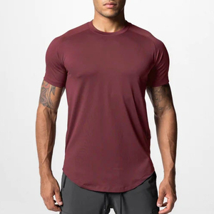 Short Sleeve Spandex/<b>Polyester</b> Sporty Gym Wear <b>Tshirt</b> Men Custom Logo Breathable Quick Dry Anti-Wrinkle Sports Workout Fitness - Product Image 1