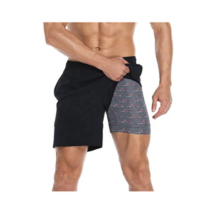 Pantalones Cortos Deportivos Casuales para Hombre, de Alta Calidad, hasta la Rodilla, de Spandex/Nylon, Cintura Elástica con Bolsillos, Doble Capa, Compresos y Duraderos - Product Image 3