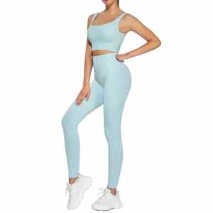 Leggings de sport personnalisés pour femmes, vêtements de fitness respirants, ensembles de yoga sans couture en vente en ligne - Product Image 2