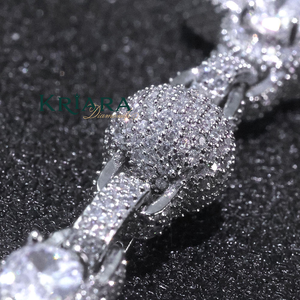 Collar de Moissanita con Cadena de Bolas, Corte Brillante Redondo, Chapado en Rodio sobre Plata S925, Joyería de Lujo para Mujer, Ideal para Bodas - Product Image 2