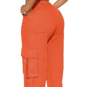 Vaqueros Cargo de Mujer de Cintura Alta con Pierna Ancha y Bolsillos Utilitarios, Pantalones Vaqueros Holgados de Moda Casual Urbana, Ropa Personalizada - Product Image 5