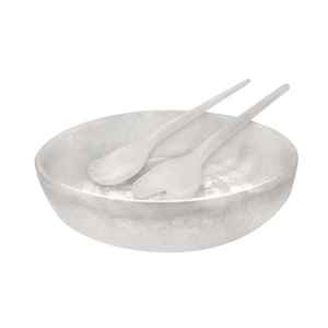 Bol de service en résine durable avec ensemble de cuillères pour une utilisation quotidienne en cuisine et pour le service alimentaire commercial - Product Image 3