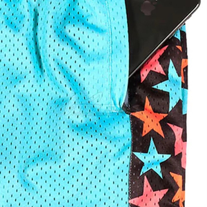 Pantalones Cortos de Malla para Hombre, Diseño Nuevo, 100% Poliéster, Cintura Acanalada a Rayas, Franja Lateral en Contraste, Estampado por Sublimación, Ropa de Verano Unisex - Product Image 5