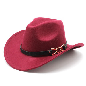 Sombrero Vaquero Occidental de Moda para Hombre y Mujer, con Cadena y Hebilla Metálica, para Otoño e Invierno - Product Image 6