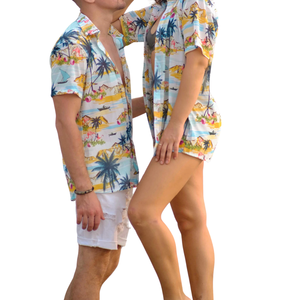 Chemise à manches courtes à fleurs hawaïennes pour homme, coupe régulière, coton léger, vacances à la plage, décontractée, vêtements d'été - Product Image 5