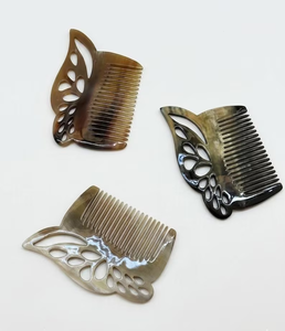 Butterfly <b>Comb</b> Handmade from Natural Buffalo Horn | <b>Wide</b> Tooth Pocket <b>Comb</b> | Gift for Her by HF Crafts - Product Image 1