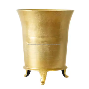New Modern Casted Aluminum Table Top Gold Plated Handmade Eco-Friendly Flower <b>Vase</b> for Home Living Room Decoration Azora - Product Image 4
