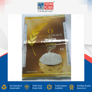 Sacs d'emballage pour riz à scellage central de qualité supérieure, de qualité alimentaire, très demandés, avec logo personnalisé, du fabricant indien YOGESHWAR POLYMERS - Product Image 3