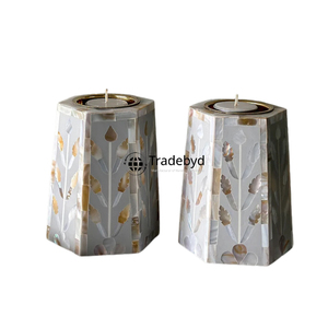 เชิงเทียนฝังมุกทำมือสุดหรู ของตกแต่งบ้าน ของตกแต่งโต๊ะอาหาร โดย Tradebyd - Product Image 4