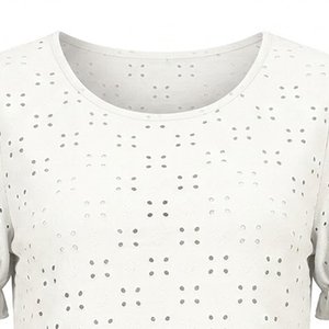 Wholesale Custom Logo Spring Summer Collection Independent Station's New Casual Loose Solid Knitted Women's <b>Top</b> Short Sleeve Tee - Product Image 6