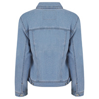 Veste en jean matelassée tricotée sur mesure avec diamants pour femme, grande taille, col montant, en coton, denim brut, collection automne