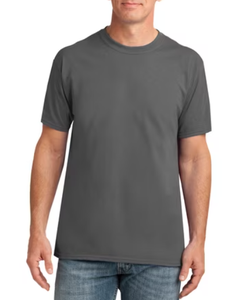 เสื้อยืดแขนสั้นผู้ชายผ้าโพลีเอสเตอร์ 100% สำหรับฤดูใบไม้ผลิและฤดูร้อน ระบายอากาศได้ดี สวมใส่สบาย เหมาะสำหรับธุรกิจ พิมพ์ลายด้วยความร้อนด้านหน้า รับผลิตแบบ OEM โดยตรง - Product Image 2