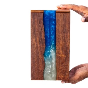 Rosewood Cremation Urn with Resin Wave Design - <b>Memorial</b> <b>Keepsake</b> - Product Image 3