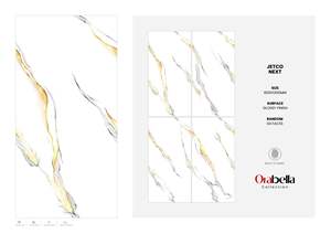 กระเบื้องพอร์ซเลนลายสถาปัตยกรรม ขนาด 60x120 ซม. 600x1200 มม. 24x48 นิ้ว ผิวมันเงา ขนาดใหญ่พิเศษ คุณภาพพรีเมียม สำหรับตกแต่งสไตล์โมเดิร์น - Product Image 4