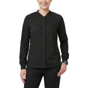 Veste médicale à prix d'usine pour femme, uniforme d'infirmière à boutons-pression, manteau de réchauffement, veste de travail personnalisée OEM style sportif pour hôpital - Product Image 1