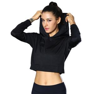 Sweat à capuche manches longues pour femme, pull streetwear de bonne qualité, logo personnalisé imprimé, haut court, haut court, coton et polaire, 2020 - Product Image 1