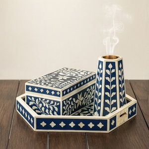 Plateau Feng Shui de Luxe Fait Main Écologique avec Incrustations en Os – Design Décoratif Élégant, Qualité Supérieure pour la Maison et la Cuisine (Idéal pour Servir) - Product Image 3