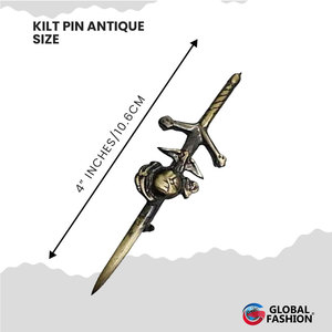 Épingle à kilt américaine avec finition chromée antique et dorée, artisanat décoratif traditionnel écossais, fabriquée en métal de haute qualité - Product Image 3