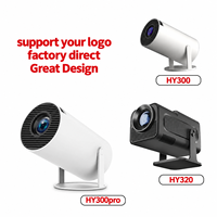 Mini projecteur à courte focale HY300 Pro, Android 11, 2 Go de RAM, 16 Go de ROM, 160 lumens ANSI, prise en charge 4K, mise au point manuelle, divertissement à domicile
