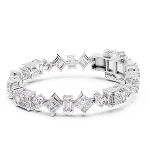 แหวนเพชรเม็ดใหญ่ 20.0 กะรัต ทรงผสม ผลิตในห้องปฏิบัติการ ชุบโรเดียม ทองคำขาว 18 กะรัต เหมาะสำหรับใส่ทำงานประจำวัน งานแต่งงาน และงานหมั้น สำหรับผู้หญิง - Product Image 1